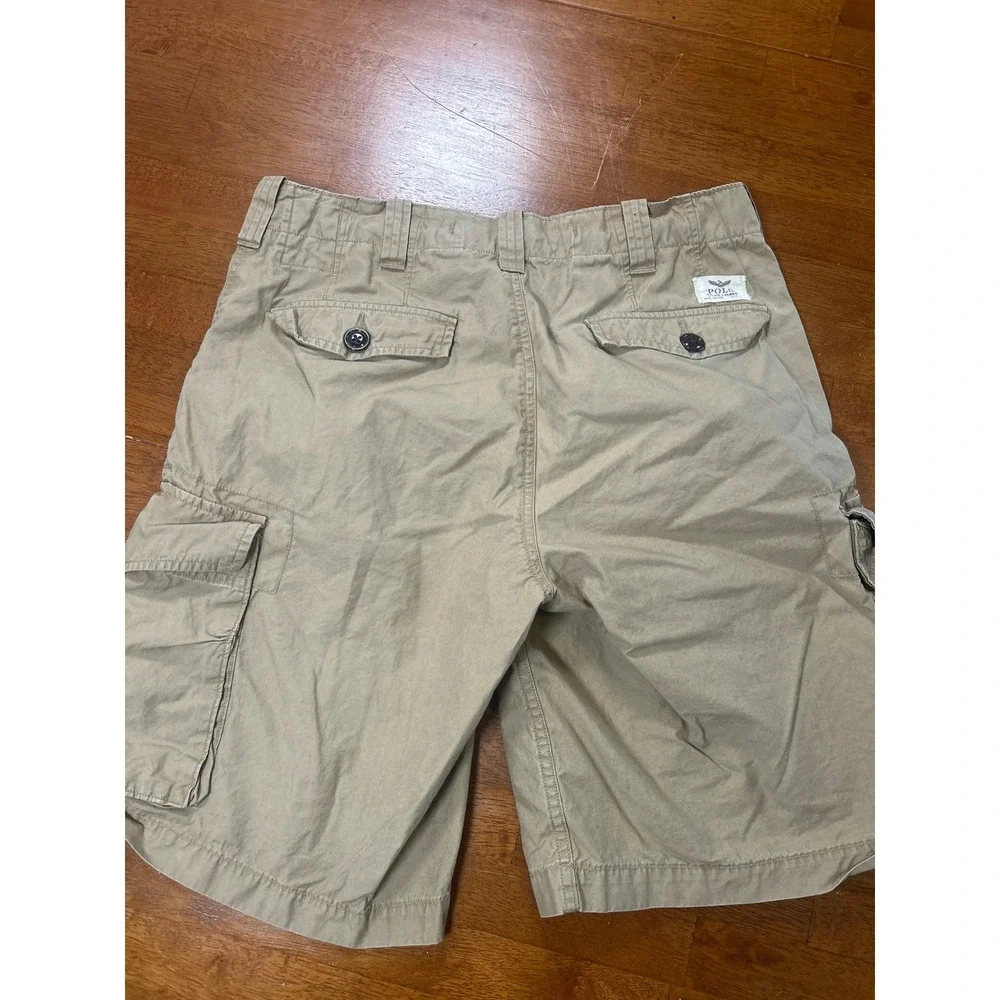 Polo Ralph Lauren Cargo Shorts Mens 31 Khaki Classic Fit Drill Khaki Cotton